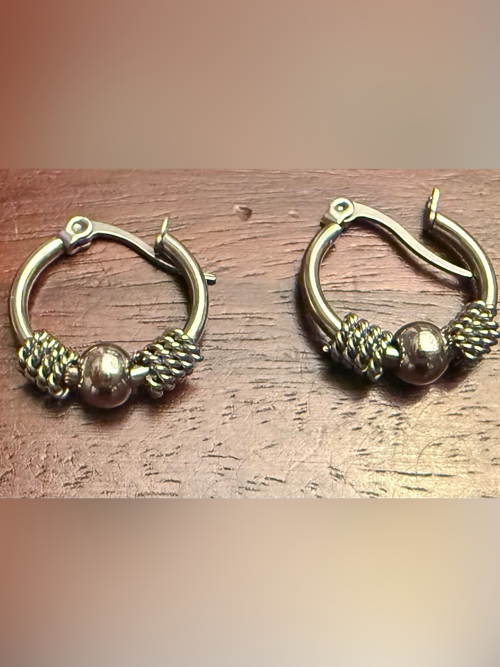 Stainless Steel Twisted Rope Hoop Earrings - Women Jewelry. NWT!